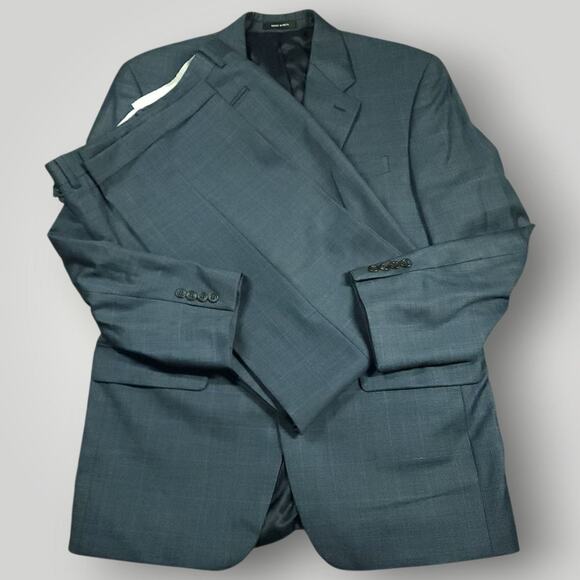 Lauren Ralph Lauren Suit Mens 40R/34W Classic Fit Wool 2 Piece Windowpane Cuffed - Picture 1 of 16